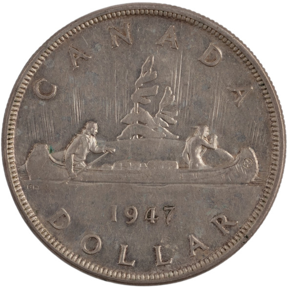 Canada: 1947 $1 P7 3xHP AU50