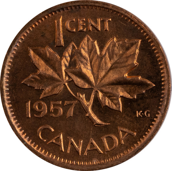 Canada: 1957 1 Cent UNC Red & Brown
