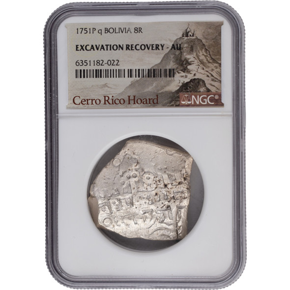 Bolivia: 1751 P-q Ferdinand VI Cob 8 Reales Cerro Rico Hoard NGC AU