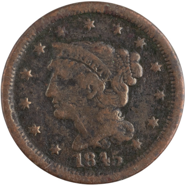 United States: 1842 1 Cent Braided Hair VG