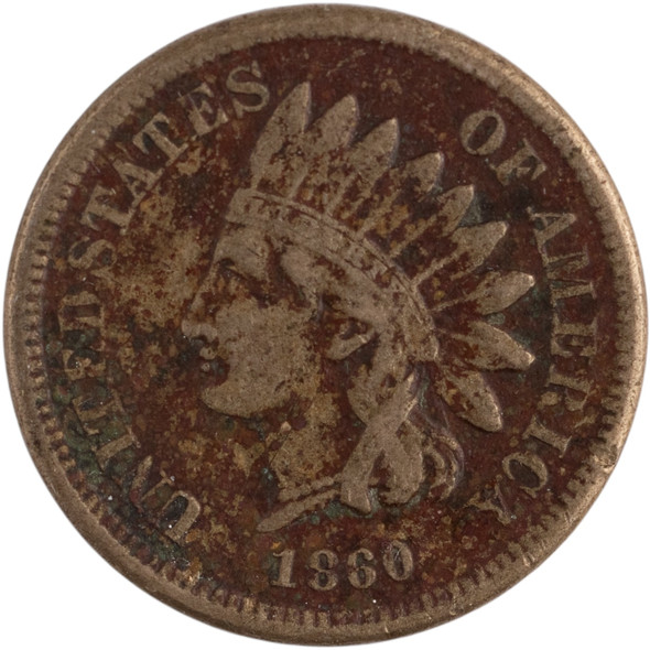 United States: 1860 1 Cent Indian VG Corrosion
