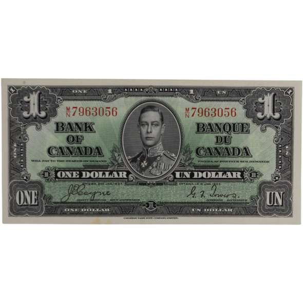 Canada: 1937 $1 Bank Of Canada Banknote Coyne-Towers M/N