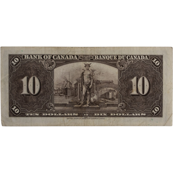 Canada: 1937 $10 Bank Of Canada Banknote Coyne-Towers M/T VF