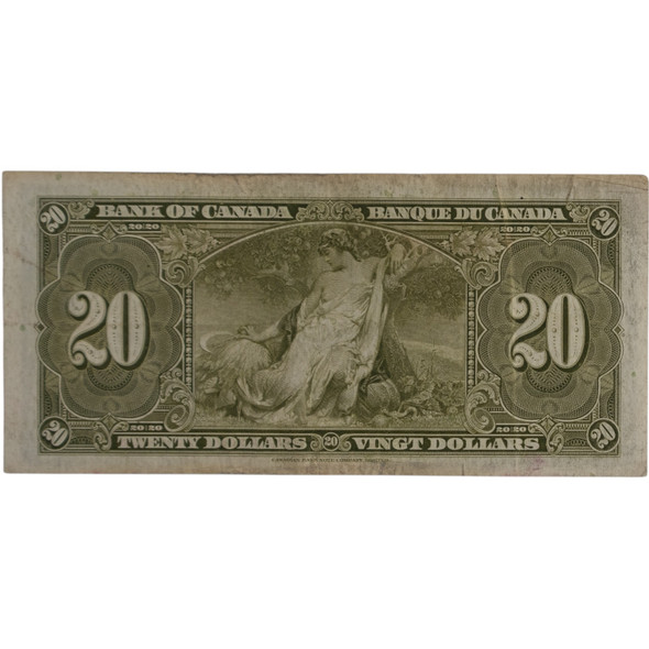 Canada: 1937 $20 Bank Of Canada Banknote Gordon-Towers E/E F