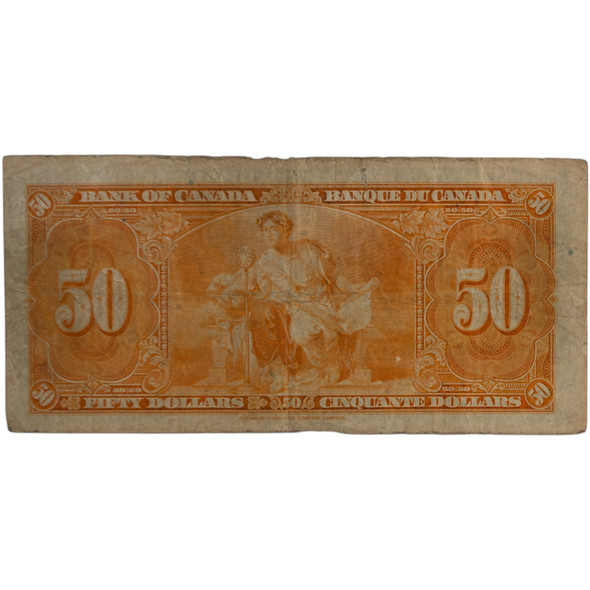Canada: 1937 $50 Bank Of Canada Banknote Gordon-Towers B/H F