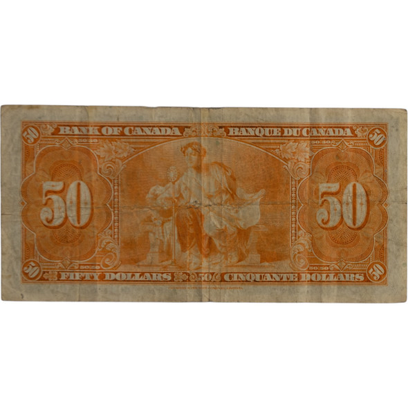 Canada: 1937 $50 Bank Of Canada Banknote Gordon-Towers F