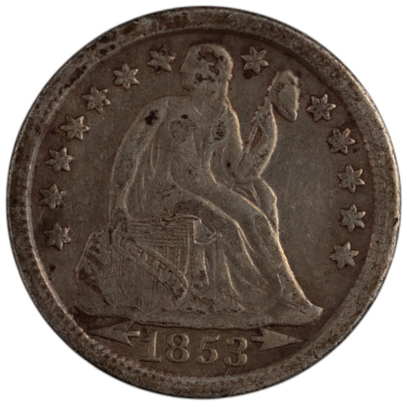 United States: 1853 10 Cent VF