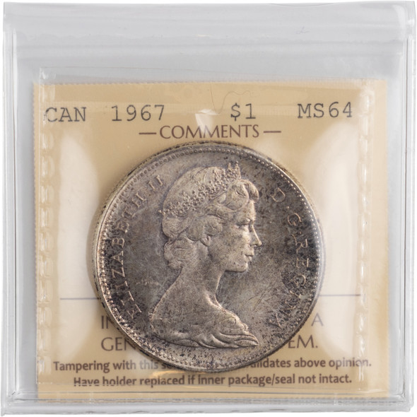 Canada: 1967 Silver Dollar ICCS MS64