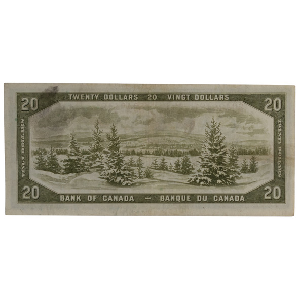 Canada: 1954 $20 Bank Of Canada Devil's Face Banknote  C/E BC-33b VF30 #3