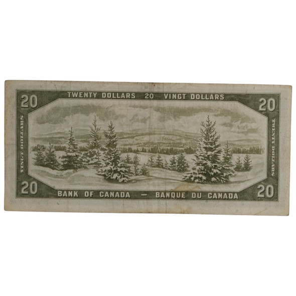 Canada: 1954 $20 Bank Of Canada Devil's Face Banknote  B/E BC-33b VF20 #3