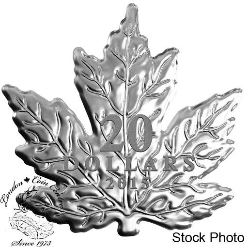 Canada: 2015 $20 Canadian Maple Leaf Silver Leaf Shaped Coin *No Box*