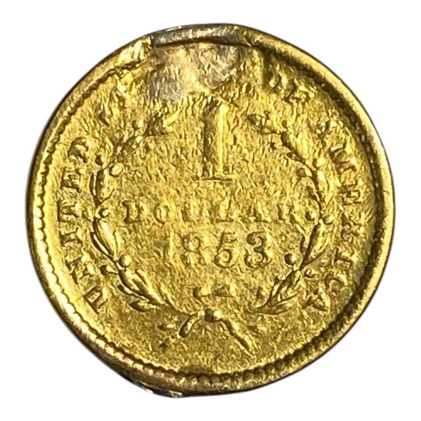United States: 1853 Gold $1.00 Liberty Head - Ex Jewellery
