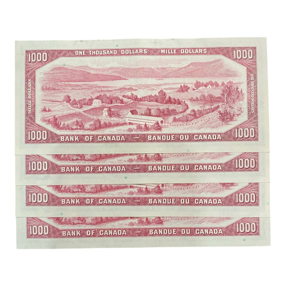 Canada: 1954 $1000 Bank Of Canada 4 in Sequence BC-44e **NO CREDIT CARDS**