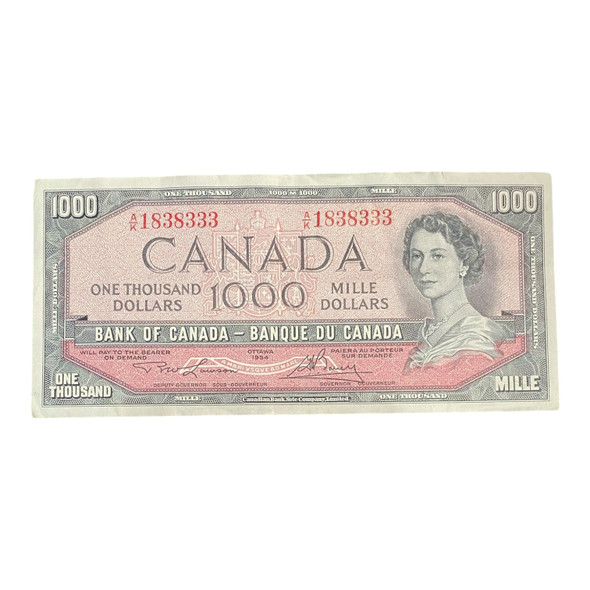 Canada: 1954 $1000 Bank Of Canada BC-44d **NO CREDIT CARDS**