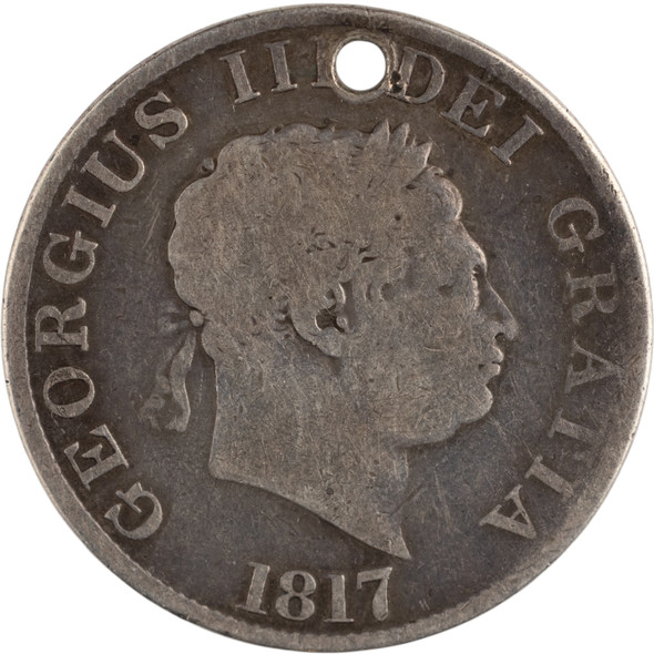 Great Britain: 1817 Half Crown Holed