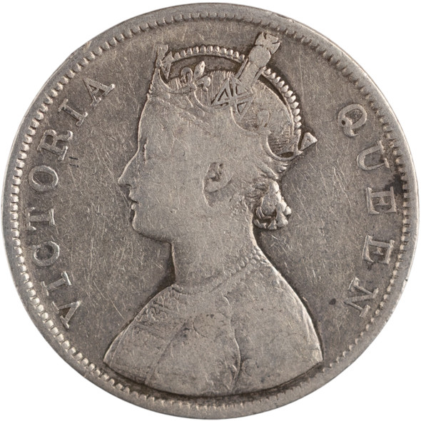India: 1862 Silver One Rupee