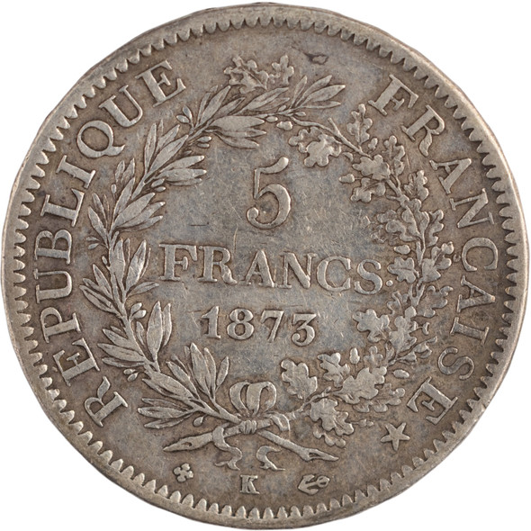 France: 1873 Silver 5 Francs