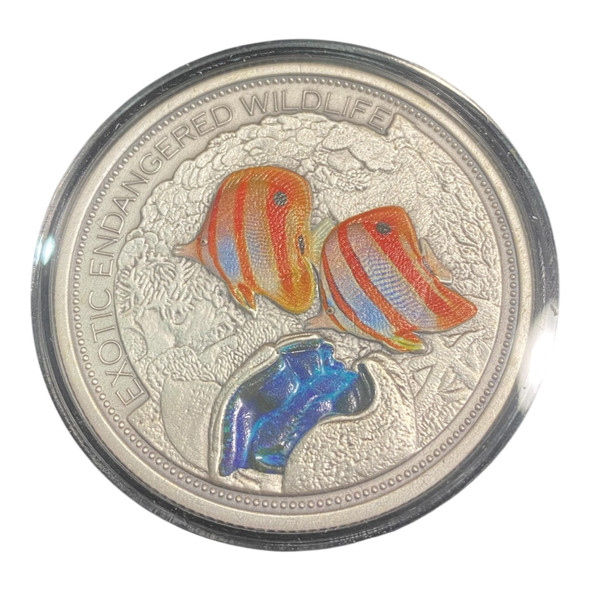 Fiji: 2013 $20 Exotic Endangered Wildlife Great Barrier Reef 2 oz. Pure Silver Coloured  Coin