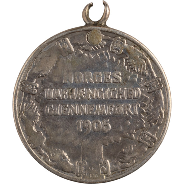 Norway: 1905 Silver 2 Kroner with loop added