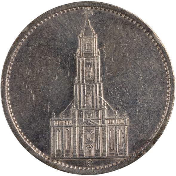 Germany: 1934 E Silver 5 Marks Third Reich