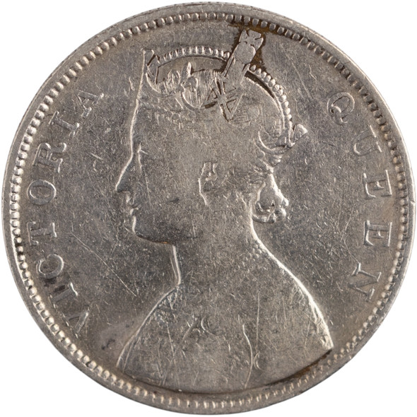 India: 1862 Silver One Rupee