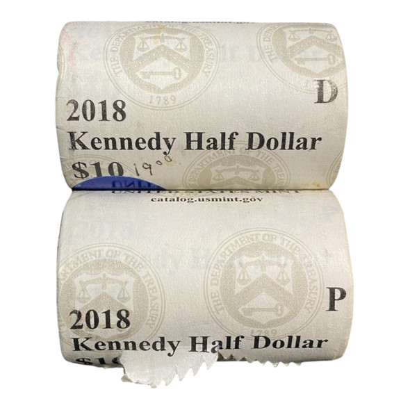 United States: 2018 Kennedy Half Dollar Roll Set P & D