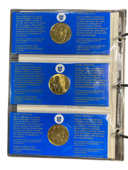 Papal States: Italy:  Vatican 1984 Papal VIsit Pope Coin Set in Binder