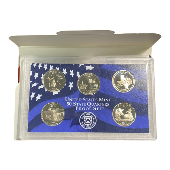 United States: 2000s 25 Cent 50 State Quarters Statehood Silver Proof Coin Set Collection (12 Sets)