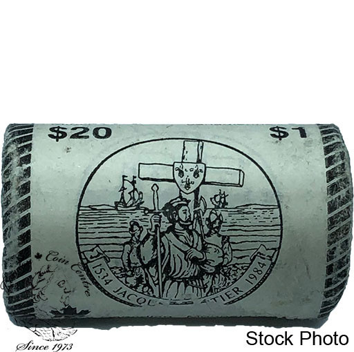 Canada: 1984 Jacques Cartier Dollar Original Roll (20 Coins) **Tear in wrapper**