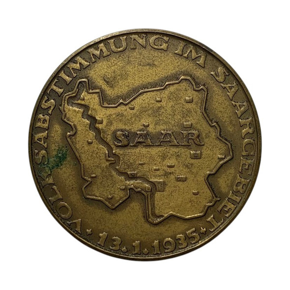 Germany: 1935 36mm Bronze Medal Saar Reunification