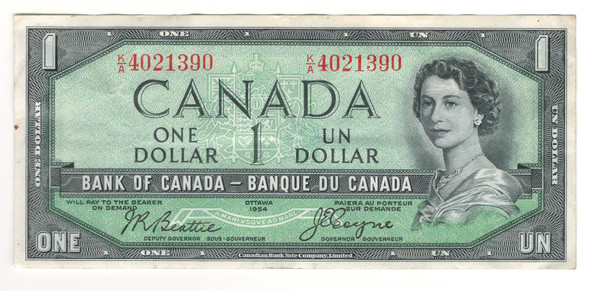 Canada: 1954 $1 Bank Of Canada Devil's Face  Banknote K/A