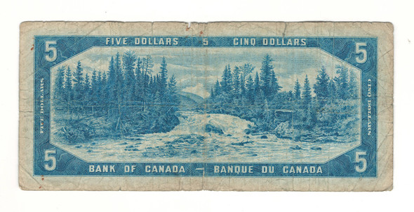 Canada: 1954 $5 Bank Of Canada Devil's Face  Banknote G/C