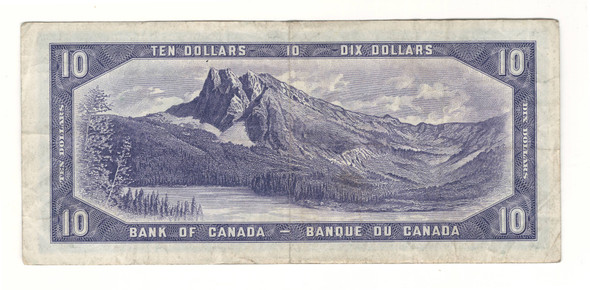 Canada: 1954 $10 Bank Of Canada Devil's Face  Banknote F/D