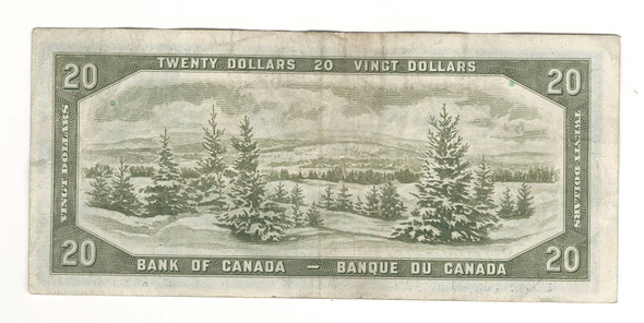 Canada: 1954 $20 Bank Of Canada Devil's Face  Banknote C/E