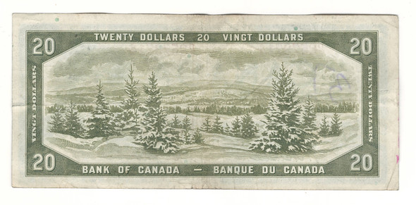 Canada: 1954 $20 Bank Of Canada Devil's Face  Banknote D/E #2