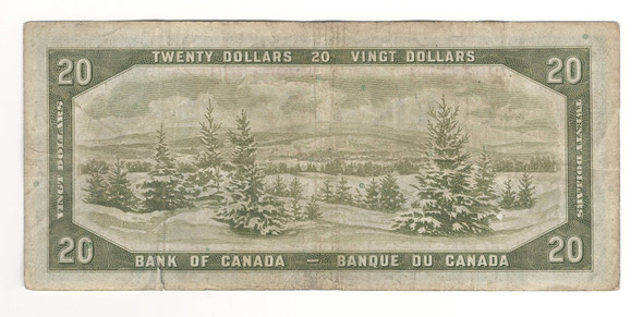 Canada: 1954 $20 Bank Of Canada Devil's Face  Banknote D/E #4