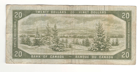 Canada: 1954 $20 Bank Of Canada Devil's Face  Banknote D/E #7