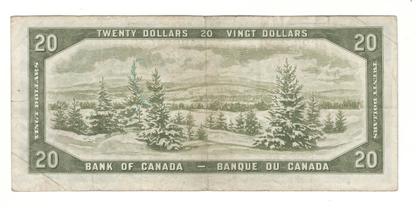 Canada: 1954 $20 Bank Of Canada Devil's Face  Banknote A/E