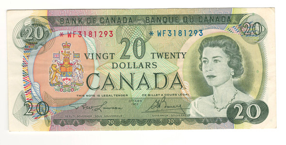 Canada: 1969 $20 Bank Of Canada Replacement Banknote *WF