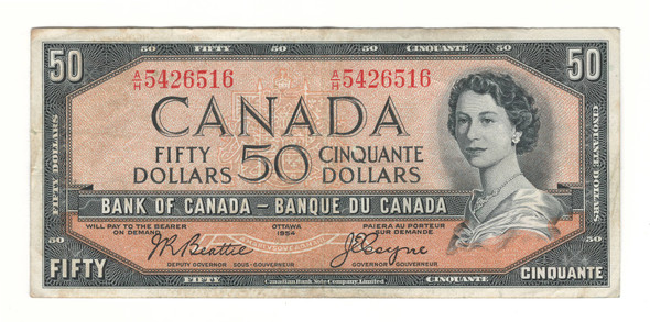 Canada: 1954 $50 Bank Of Canada  Banknote A/H