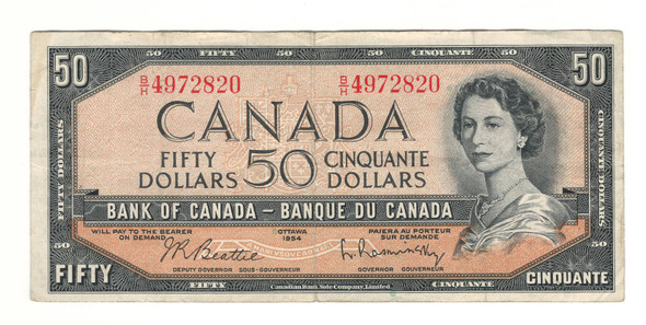 Canada: 1954 $50 Bank Of Canada  Banknote B/H #2