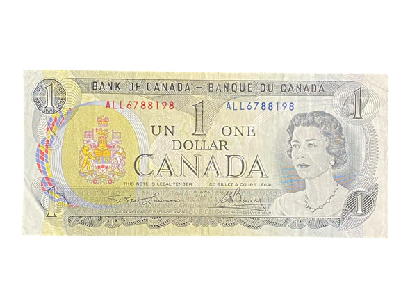 Canada: 1973 $1 Bank Of Canada Banknote Lawson-Bouey BC-46a 3 Letters Circulated