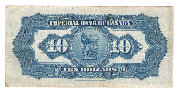 Canada: 1934 $10 Banknote - Imperial Bank of Canada F15