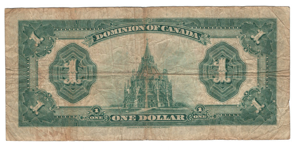 Canada: 1923 $1 Banknote - Dominion of Canada DC-25o VG