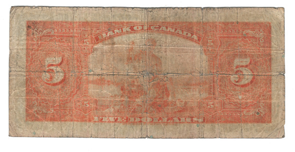 Canada: 1935 $5 Banknote - Bank of Canada English  BC-5 VG