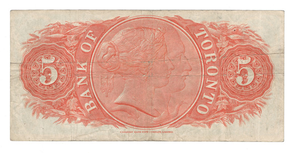 Canada: 1937 $5 Banknote - Bank of Toronto VF20