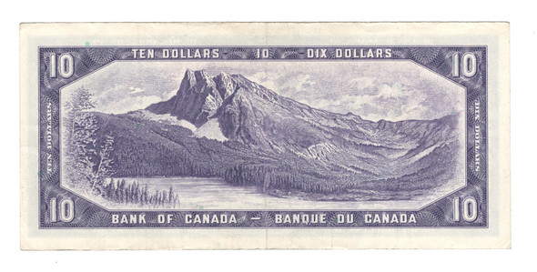 Canada: 1954 $10 Bank Of Canada Banknote Beattie-Rasminsky Lightly Circulated