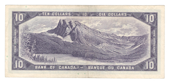 Canada: 1954 $10 Bank Of Canada Banknote Beattie-Rasminsky Circulated