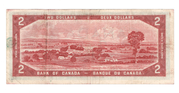 Canada: 1954 $2 Bank Of Canada Banknote Beattie-Coyne Circulated