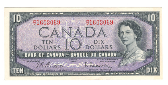 Canada: 1954 $10 Bank Of Canada Banknote Beattie-Rasminsky